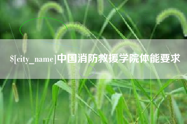 邵阳中国消防救援学院体能要求