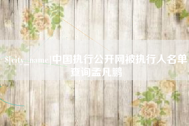 邵阳中国执行公开网被执行人名单查询孟凡鹏