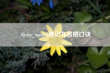 邵阳速记九宫格口诀