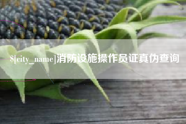 邵阳消防设施操作员证真伪查询