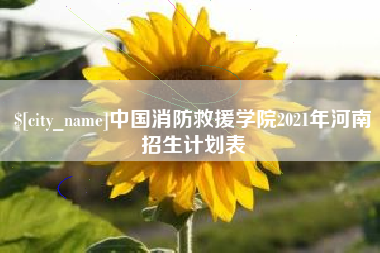 邵阳中国消防救援学院2021年河南招生计划表