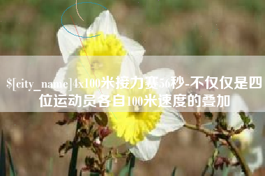 邵阳4x100米接力赛56秒-不仅仅是四位运动员各自100米速度的叠加